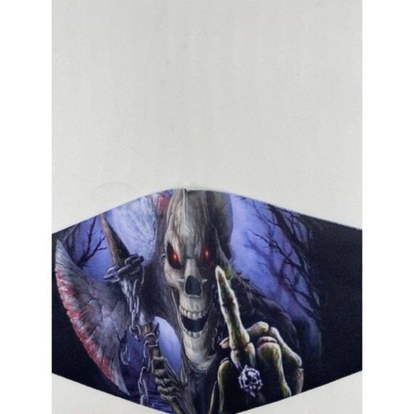 Halloween Skull 3D Face Mask Printed Gothic Punk Face Mask Unisex - Picture 2 of 7